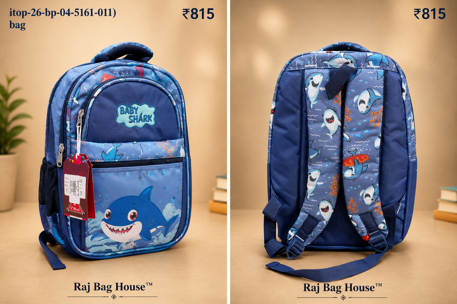 Itop 5161 011 Babyy Shark Medium School Backpack – Blue 2