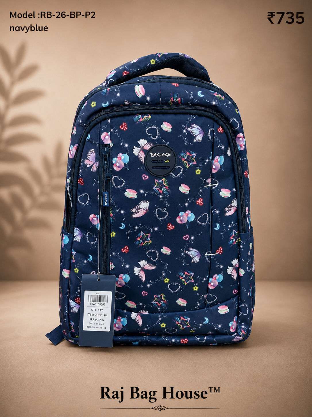 Baggage P2 Medium Backpack – Navy Blue
