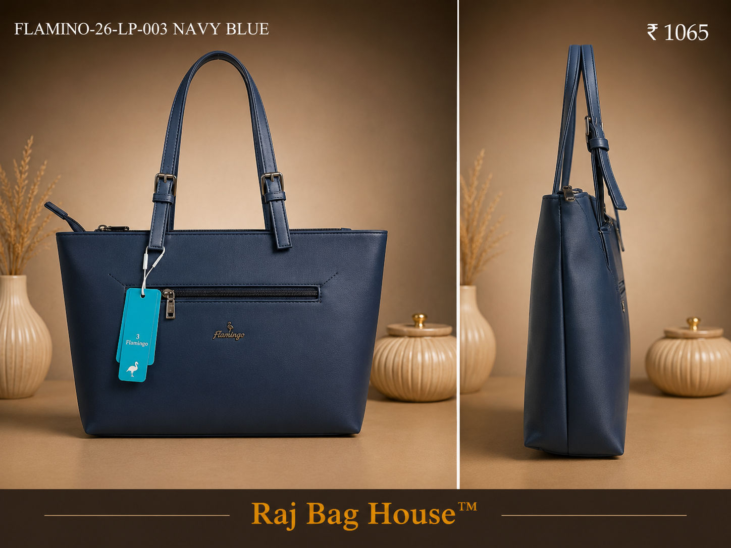 Flamingo Flamino 003 Tote Bag – Navy Blue 2