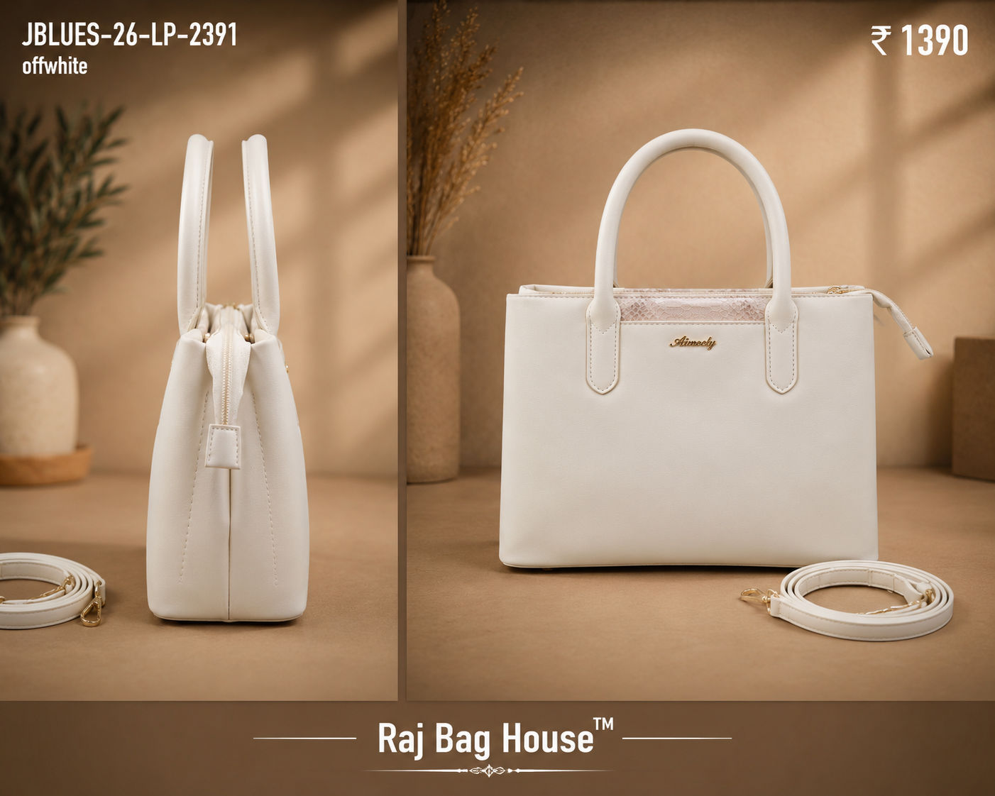 Aimeley J-Blues 2391 Offwhite Handbag – Off White 2