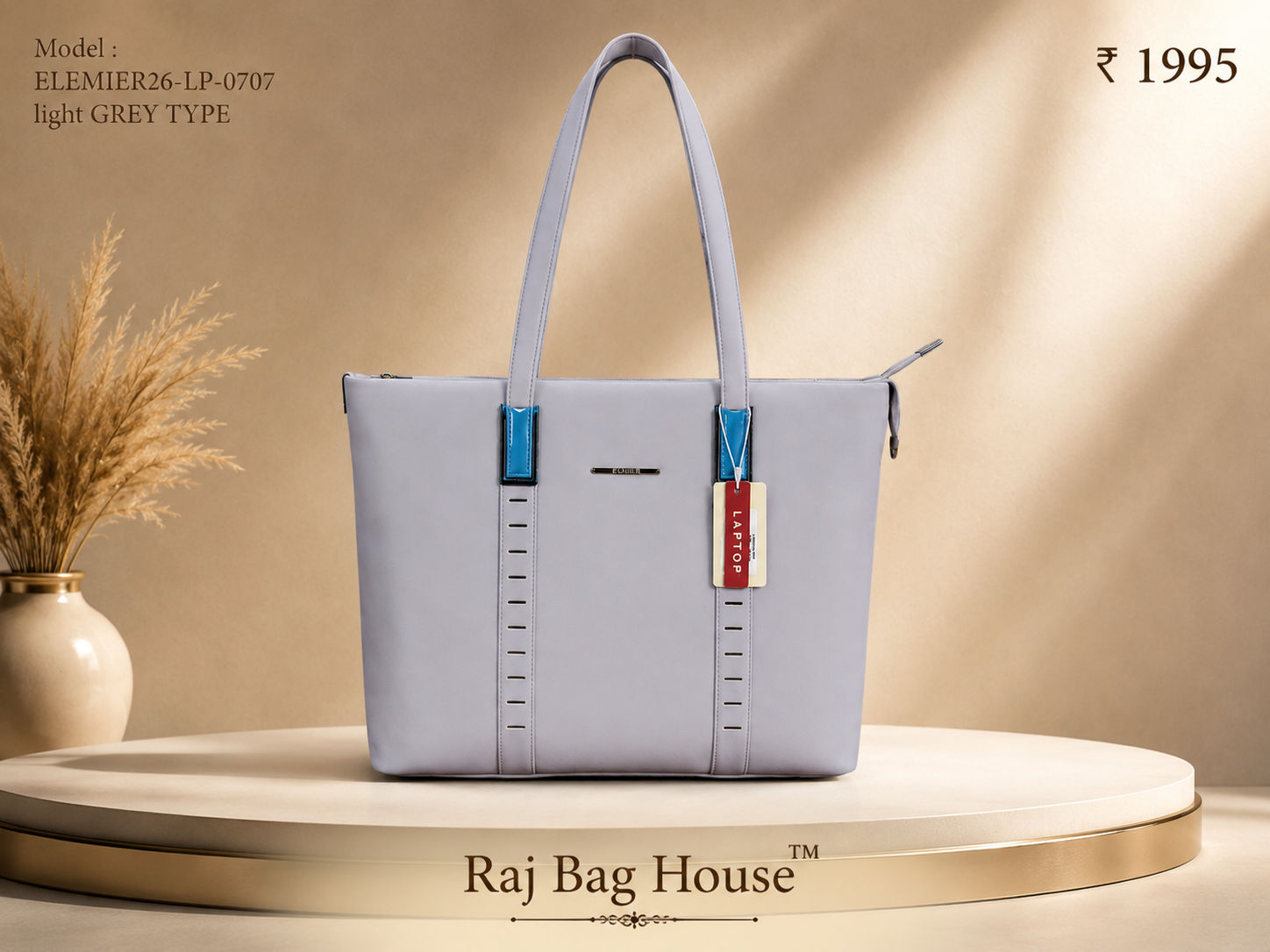Elemier 0707 Light Tote Bag – Light Grey