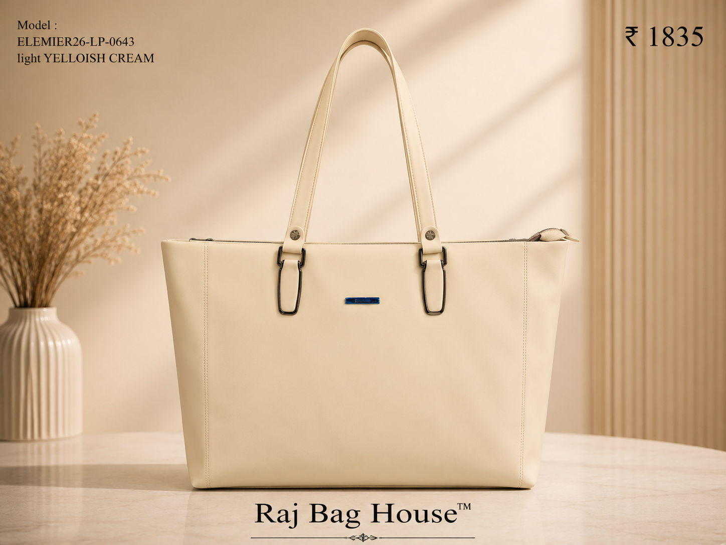 Elemier 0643 Light Yellowish Tote Bag – Light Yellowish Cream