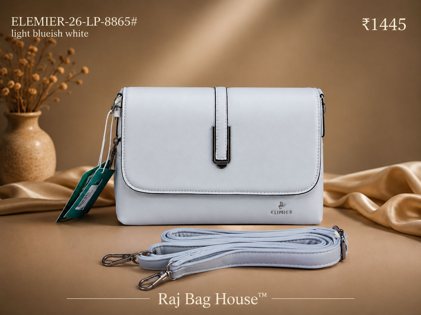 Elemier 8865 Light Blueish Handbag – Light Blueish White