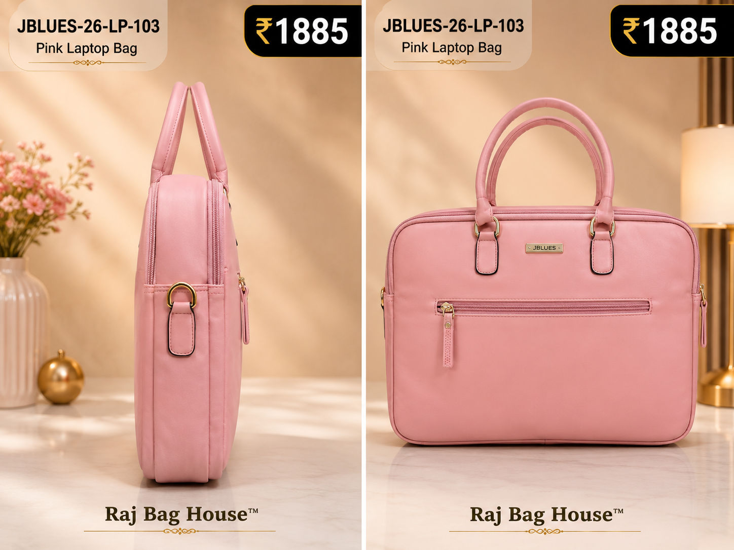 J-Blues J-Blues 103 Small Laptop Bag – Light Pink 2
