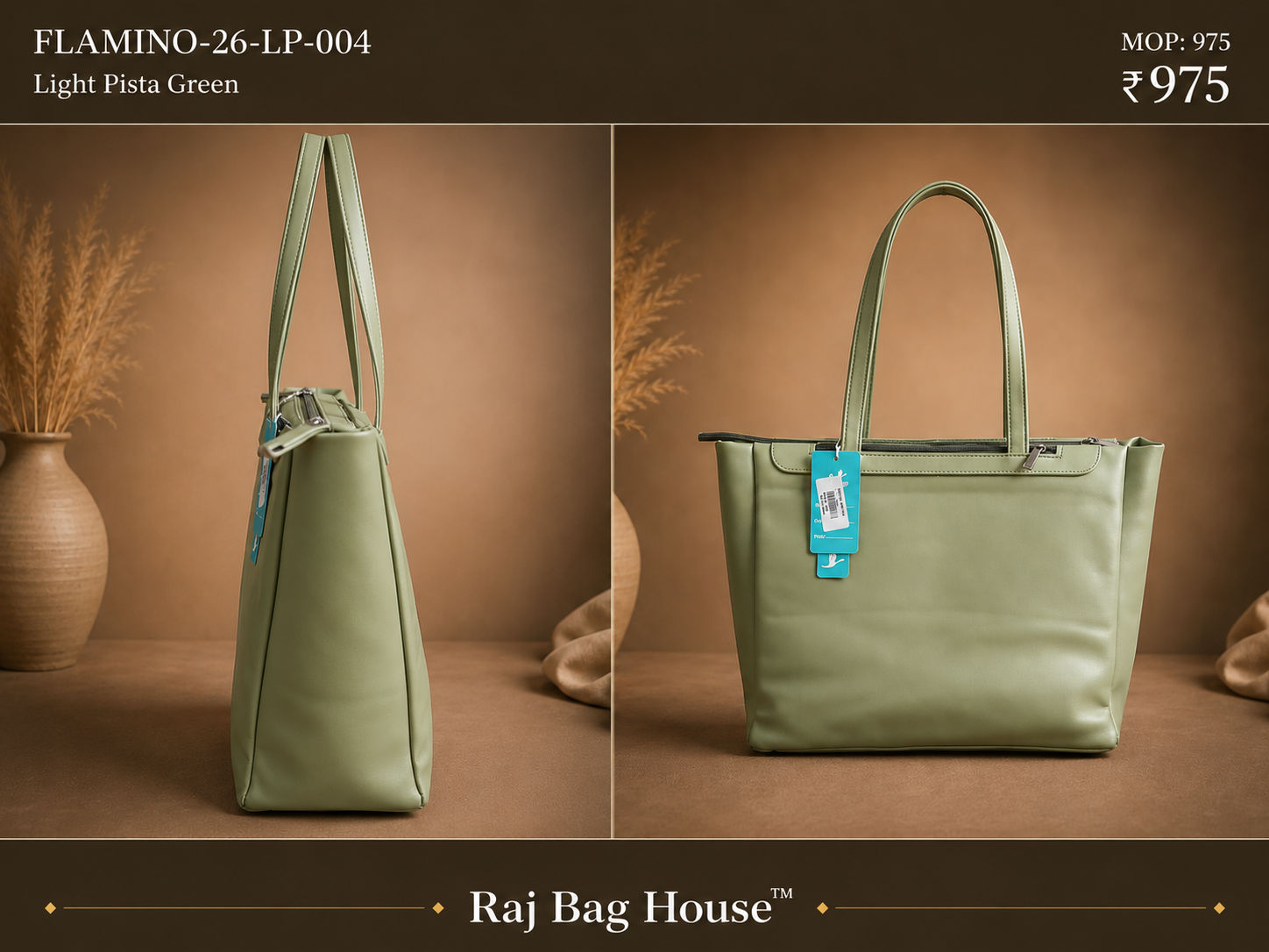 Flamingo Flamino 004 Light Tote Bag – Light Pista Green 2