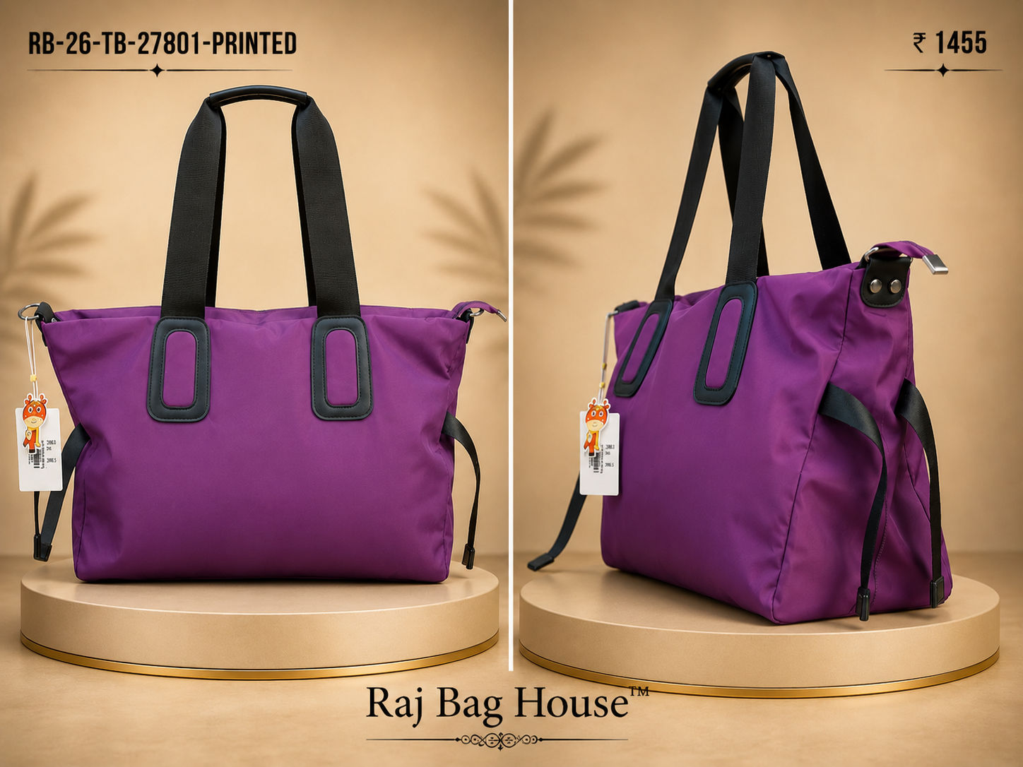 Imported 27801 Plane Tote Bag – Purple