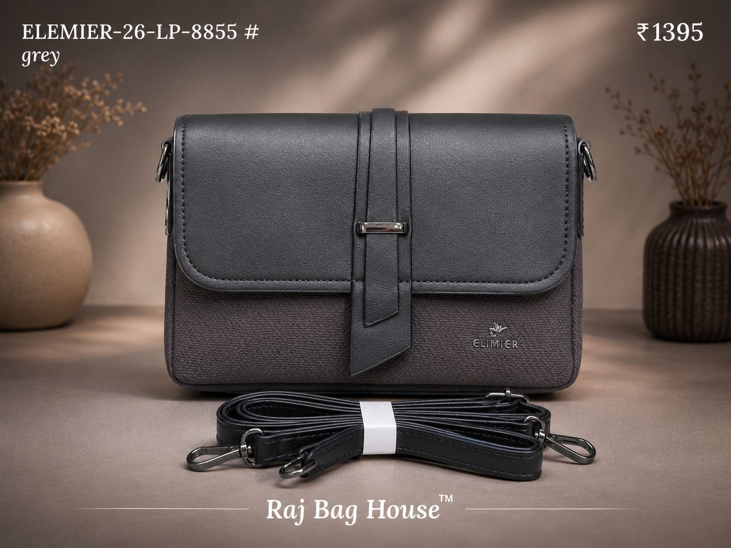 Elemier 8855 Dark Sling Bag – Dark Grey