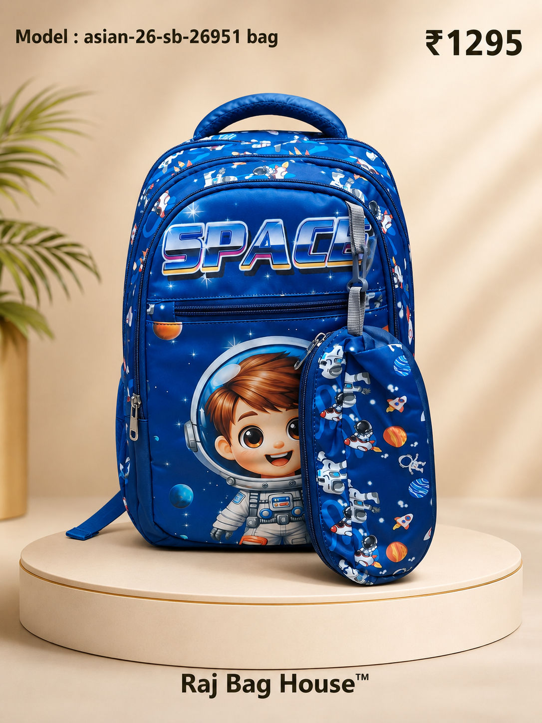 Asian 26951 Space Medium School Backpack – Navy Blue
