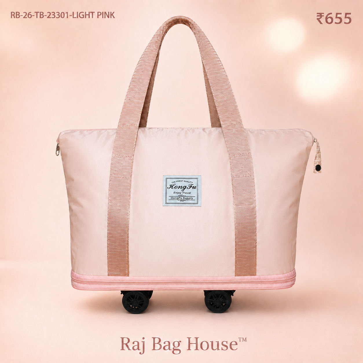 Expandable Travel Duffle Bag RB-26-TB-23301 - Light Pink
