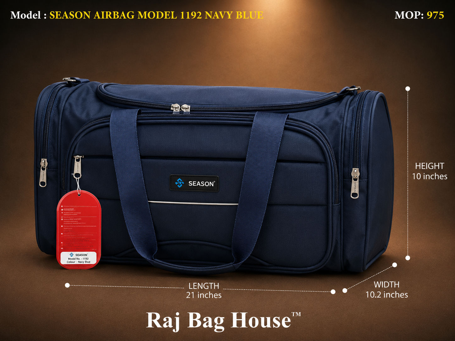 Season Season Airbag Model 1192 Medium Travel Bag – Navy Blue 2