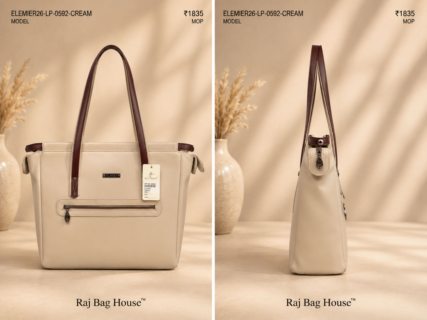 Elemier 0592 Tote Bag – Cream 2