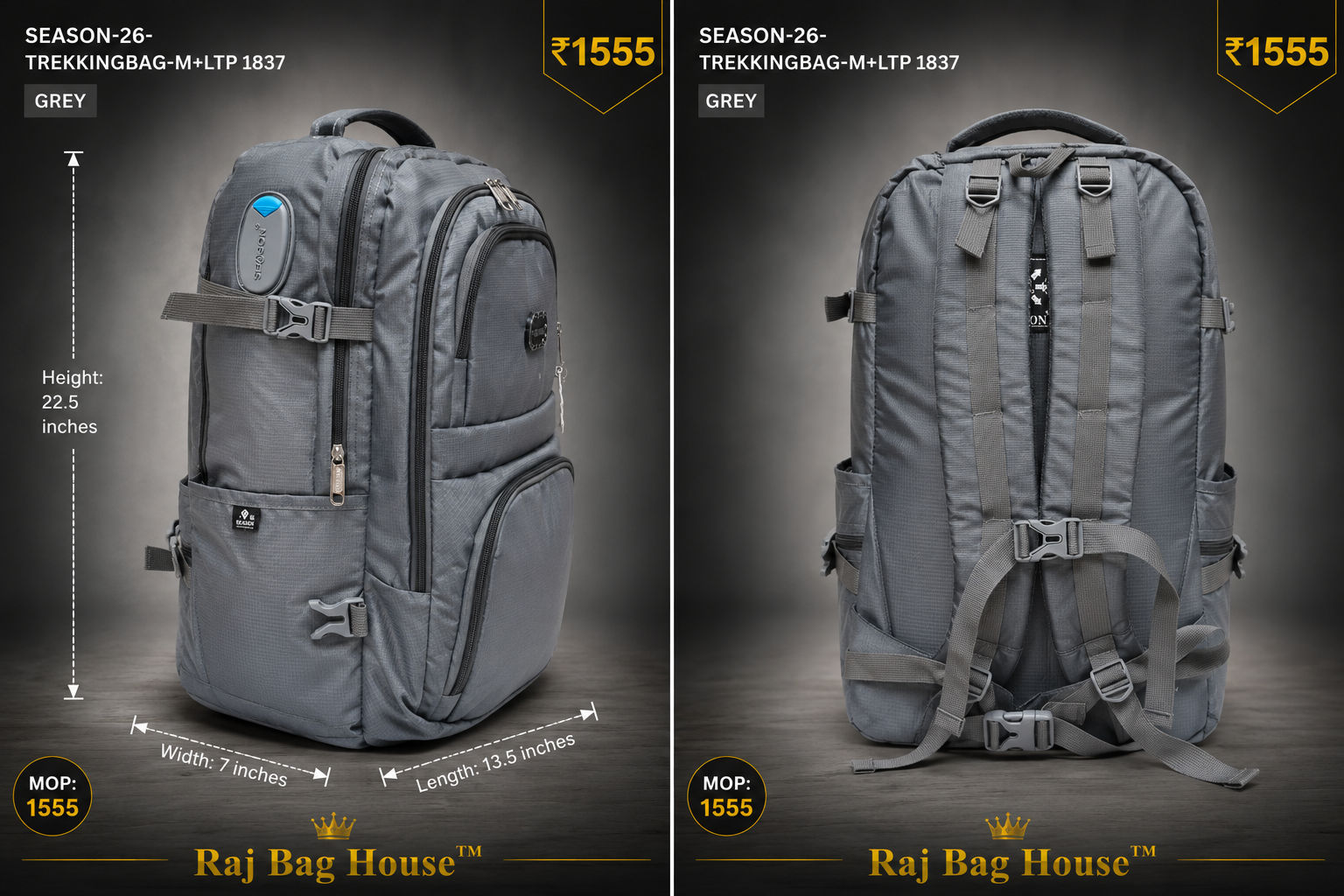 Season Trekkingbag M+ltp 1837 Cabin Backpack – Black 2