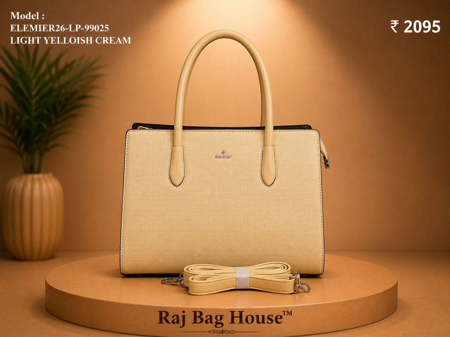 Elemier 99025 Light Yellowish Handbag – Light Yellowish Cream