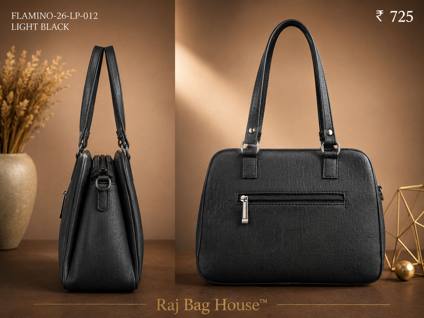Flamingo Flamino 012 Handbag – Black 2