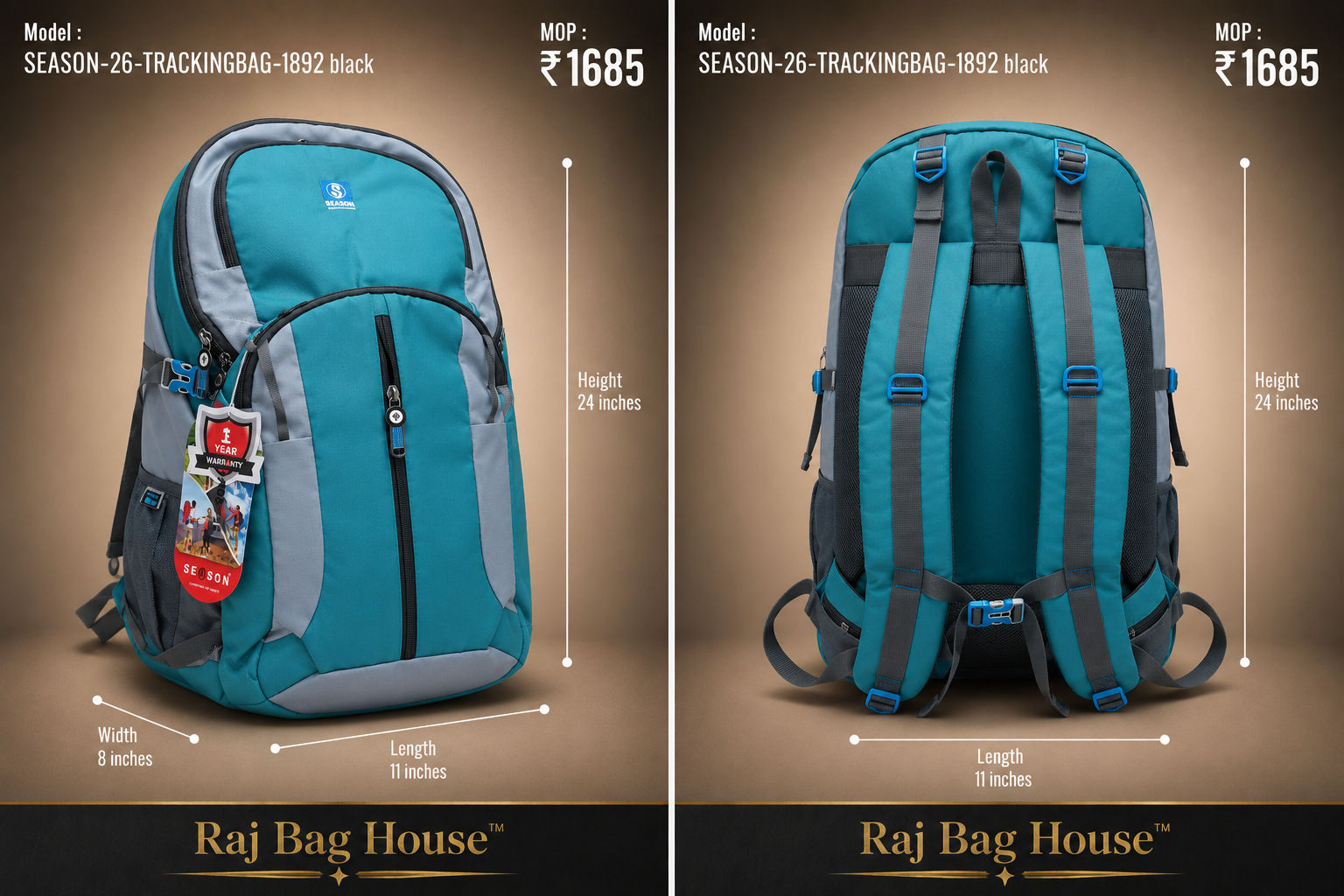Season Trekkingbag 1849 Rama Large Backpack – Rama Blue 2
