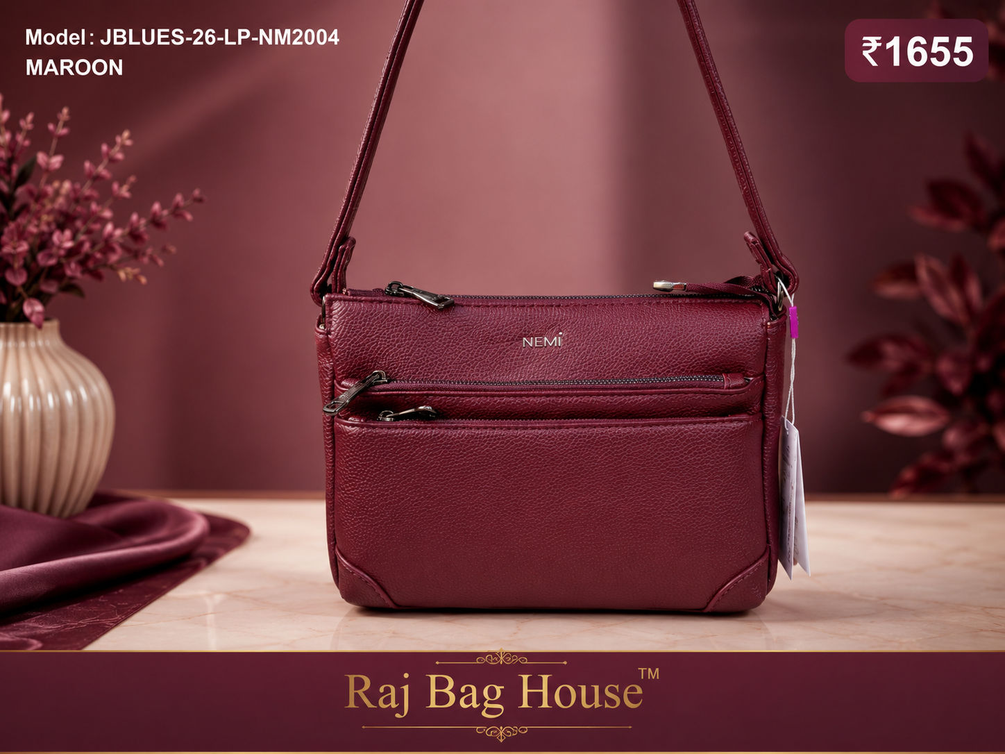 Nemi J-Blues Nm2004 Small Sling Bag – Maroon