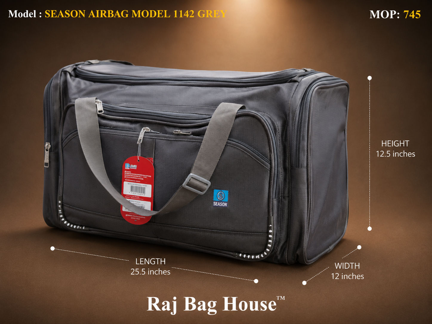 Season Season Airbag Model 1142 Large Travel Bag – Grey 2