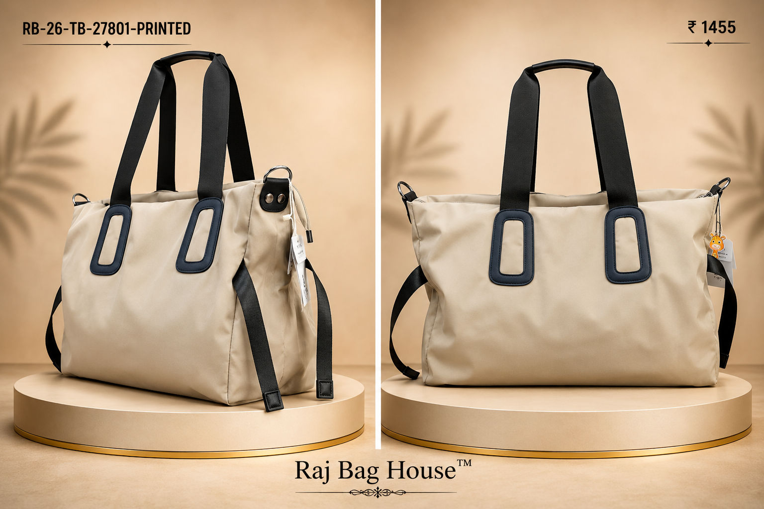 Imported 27801 Plane Tote Bag – Cream 2