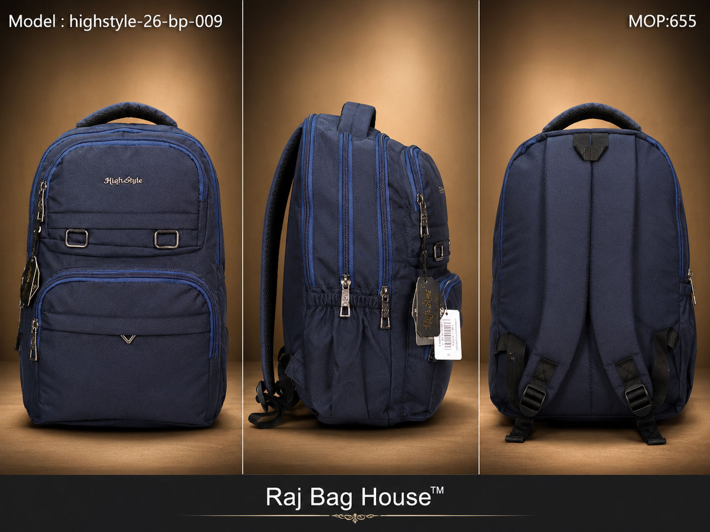 highstyle Mini Backpack 26-BP-009 - Navy Blue