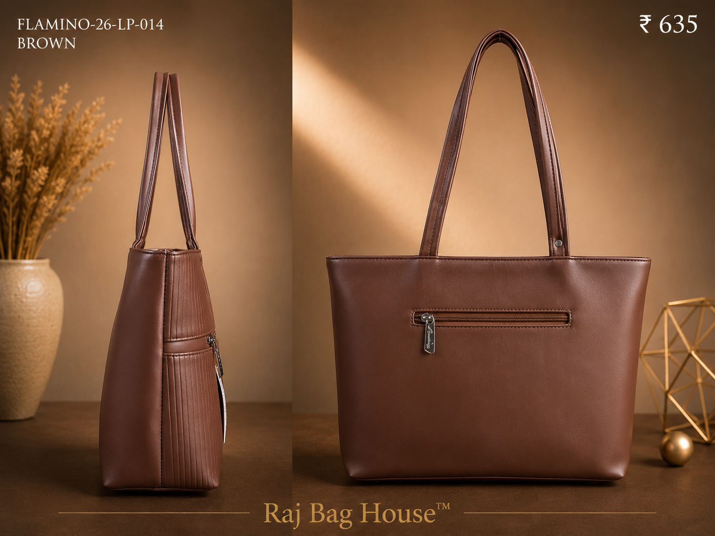 Flamingo 014 Tote Bag – Brown 2
