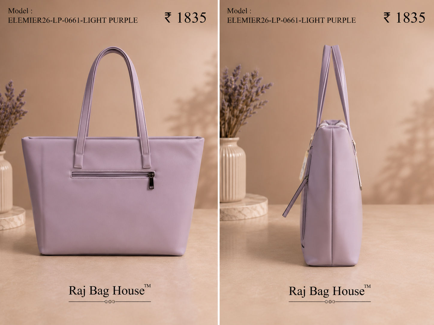 Elemier 0061 Light Tote Bag – Light Purple 2