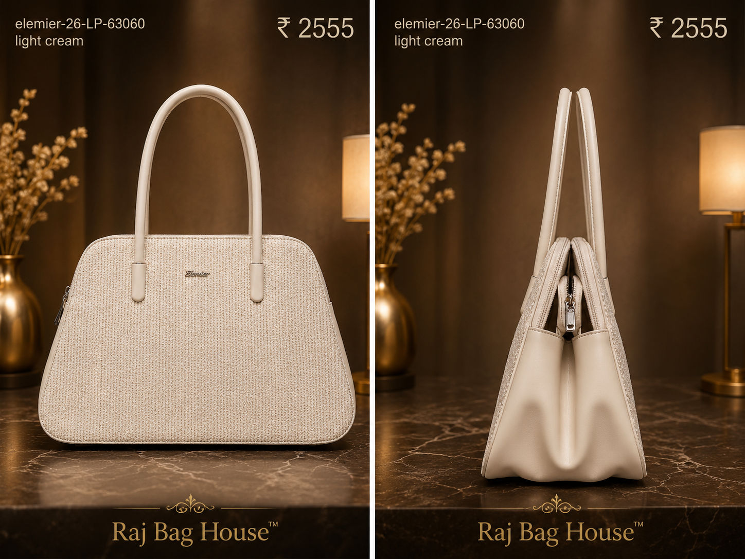 Elemier 63030 Light Handbag – Light Cream