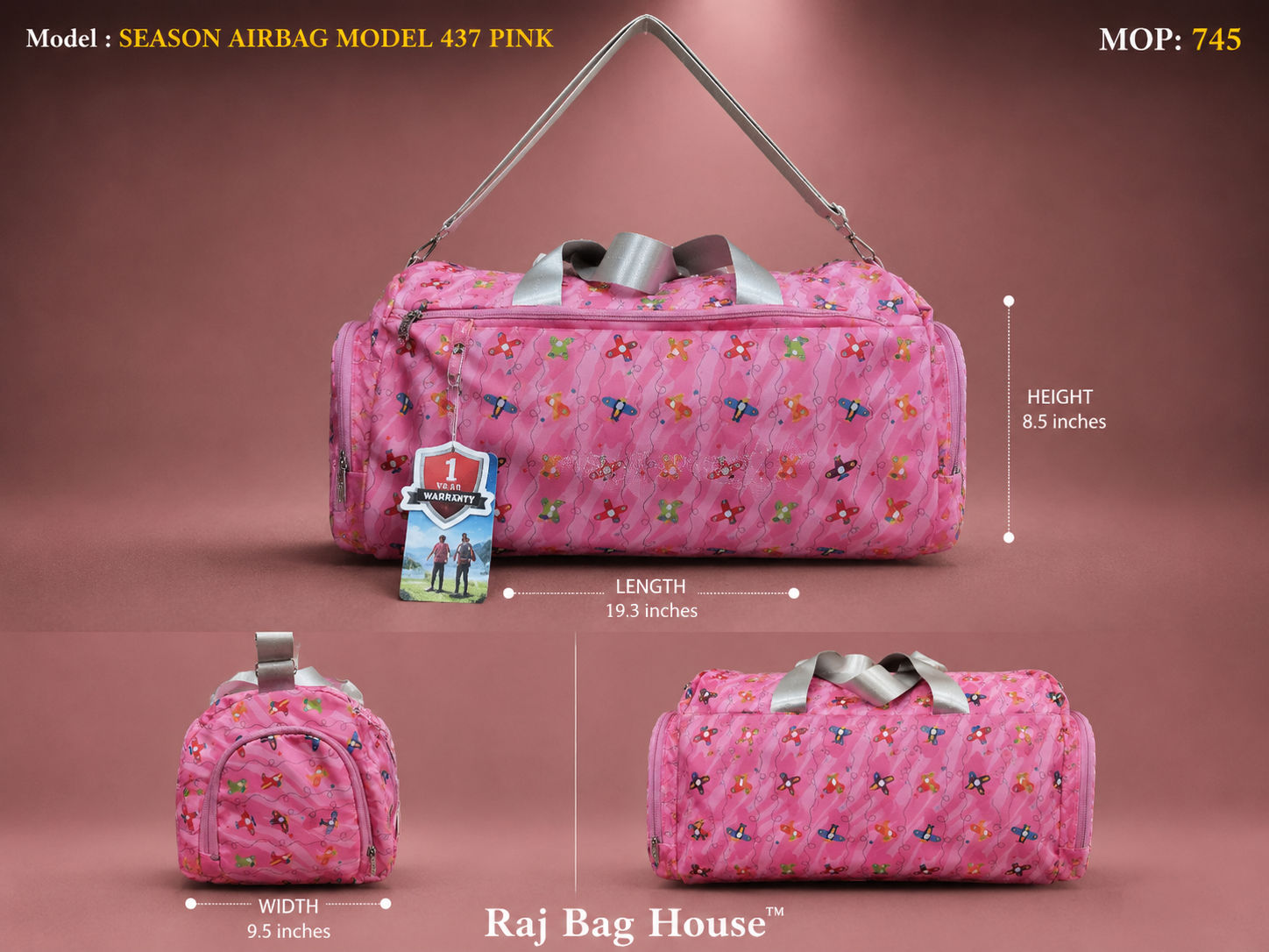 Season Season Airbag Model 437 Medium Travel Bag – Pink 2