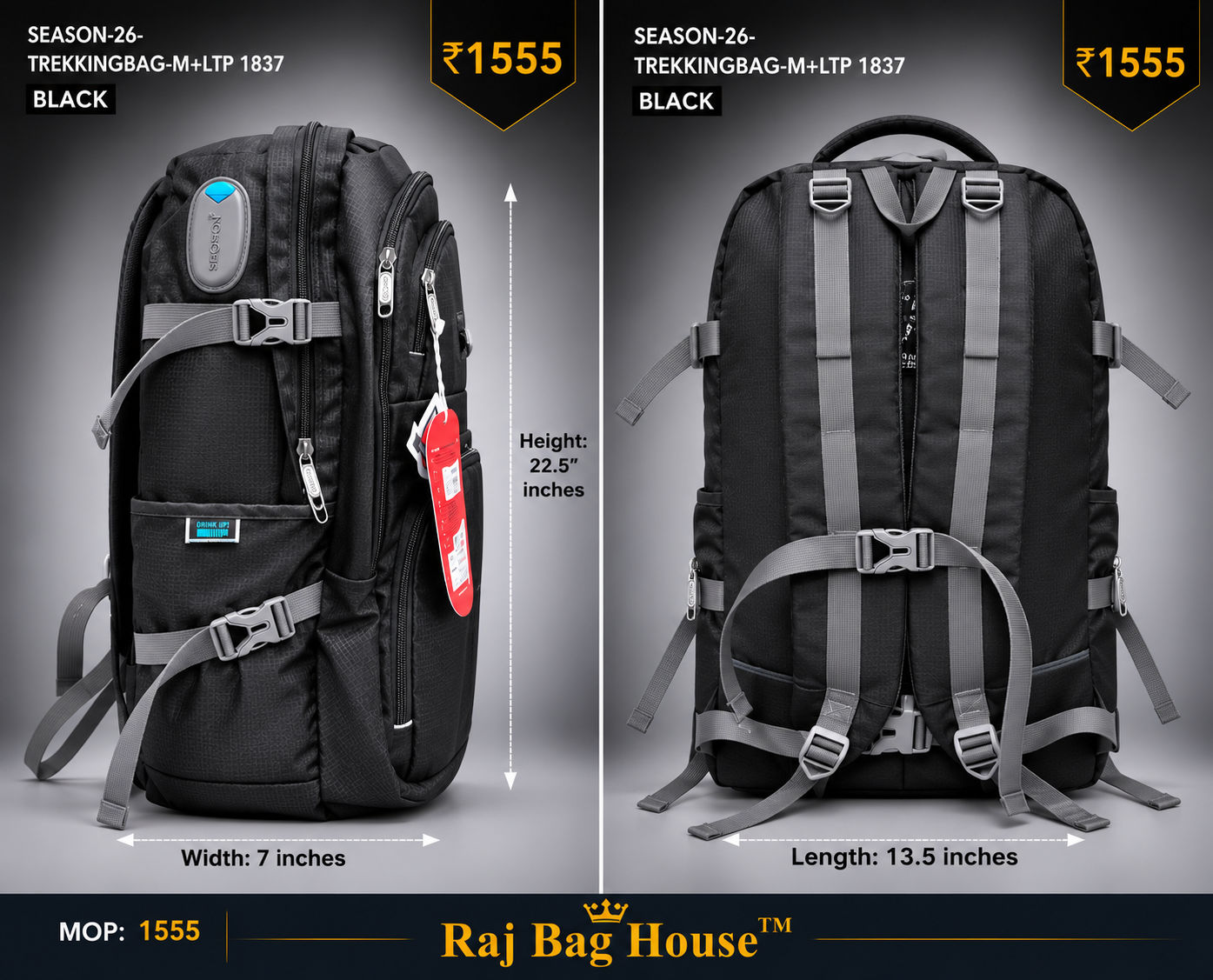 Season Trekkingbag M+ltp 1837 Cabin Backpack – Grey 2