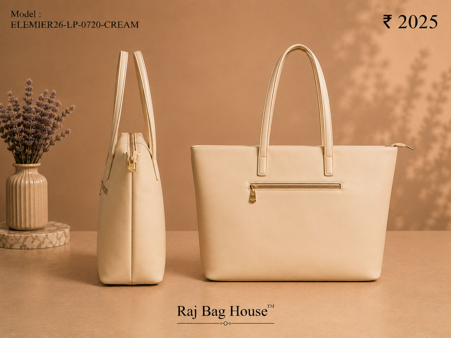 Elemier 0720 Tote Bag – Cream 2