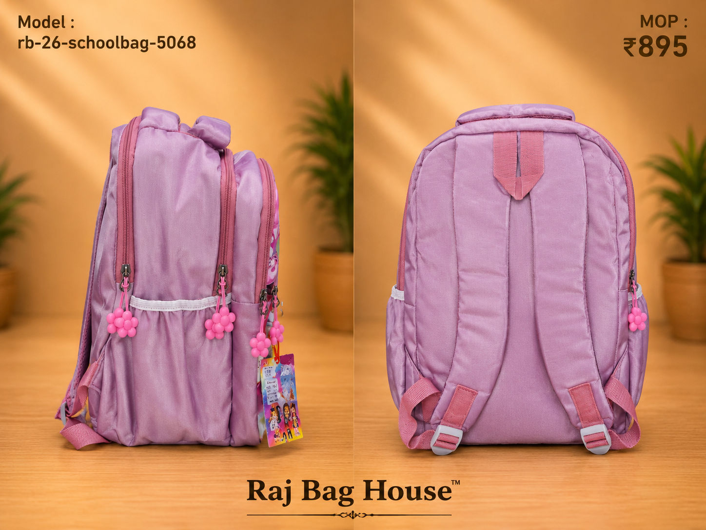 Imported Schoolbag 5068 Pitch Unicorn Medium School Backpack 2