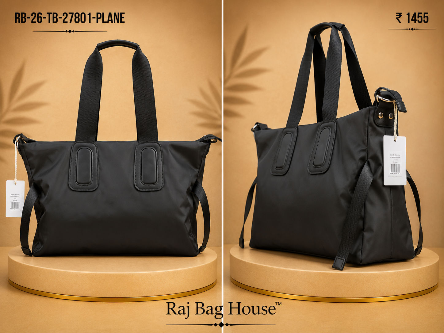 Imported 27801 Plane Tote Bag – Black