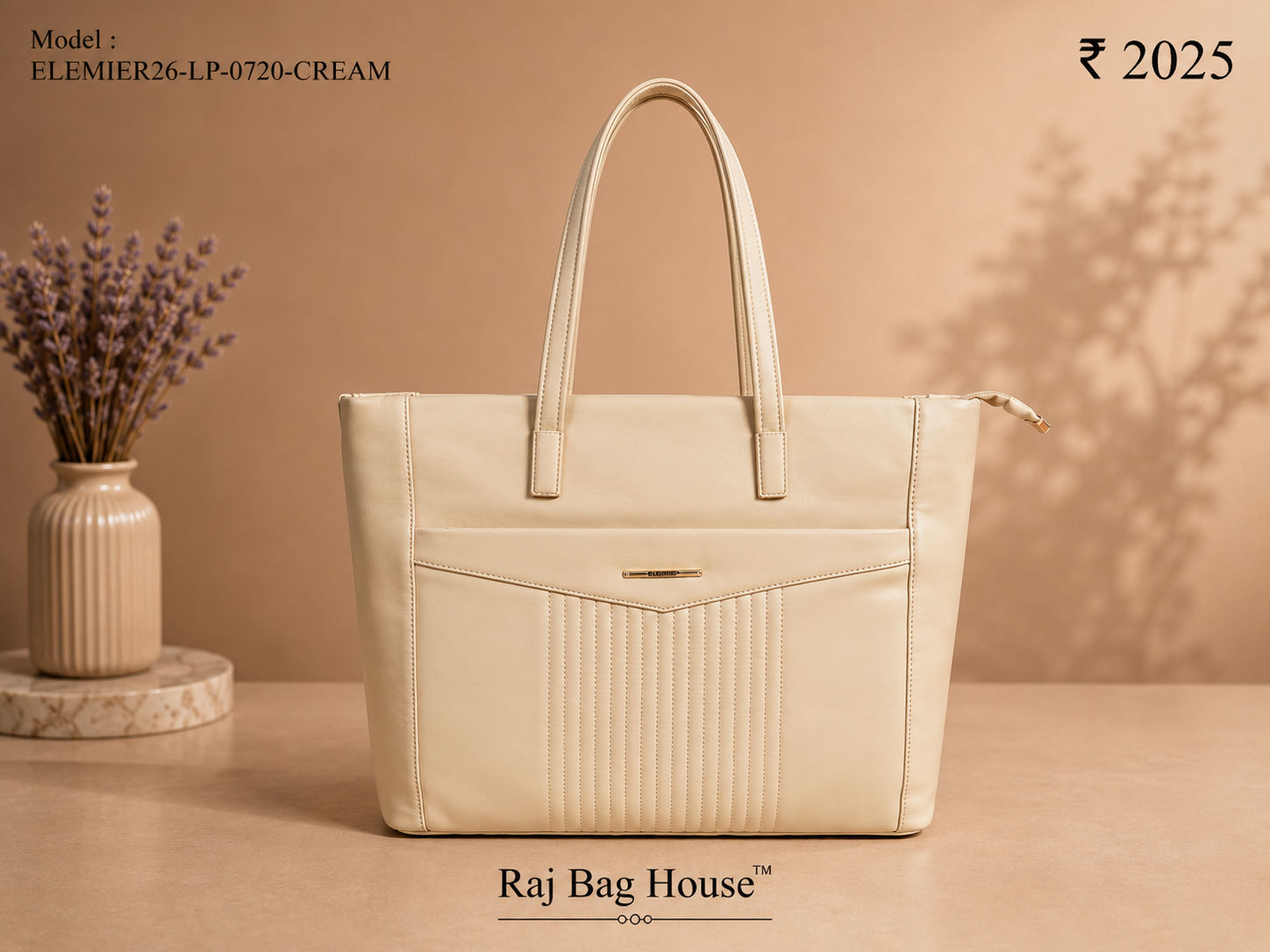 Elemier 0720 Tote Bag – Cream