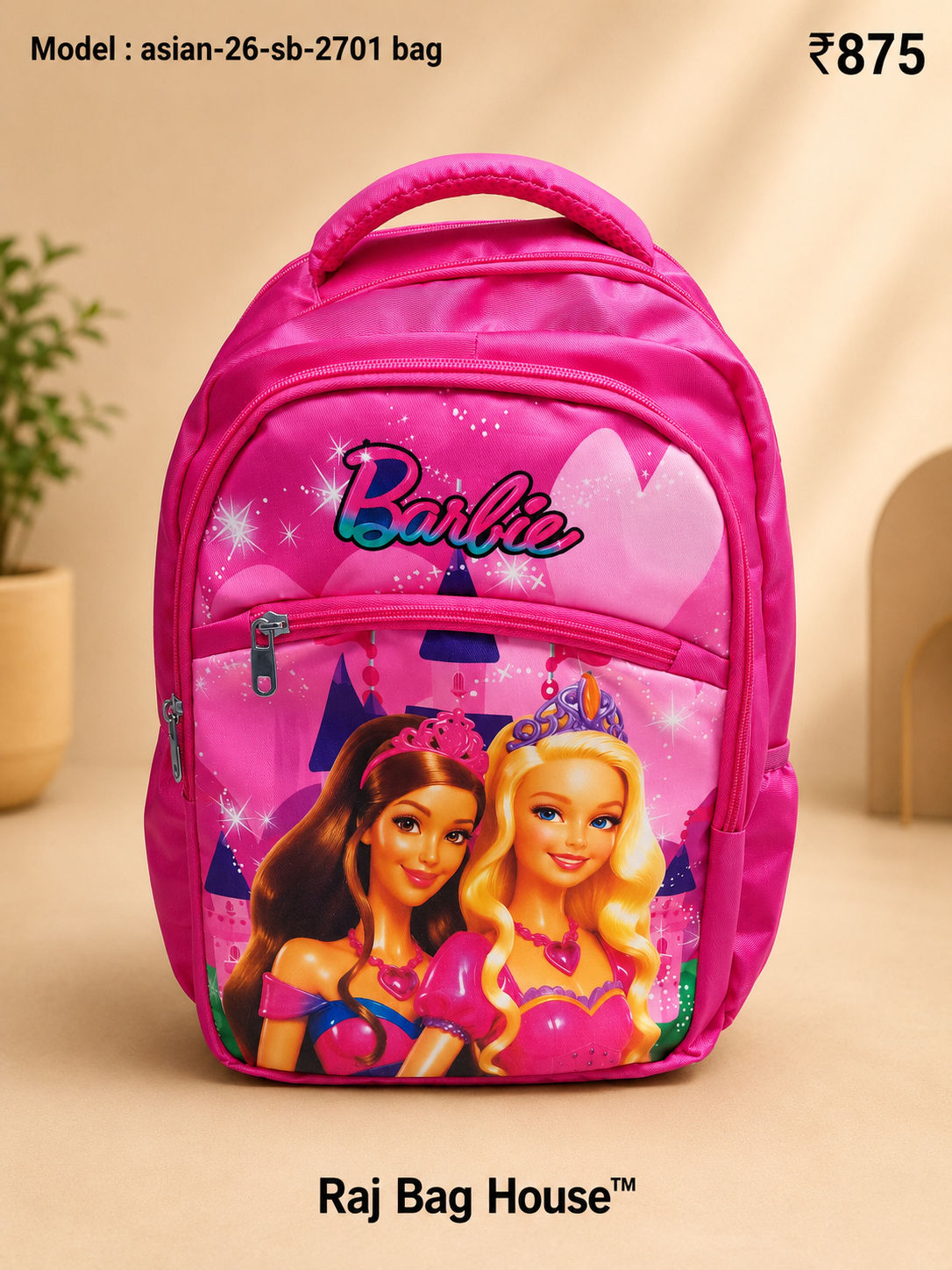 Asian 24701pink Barbie Medium School Backpack – Pink