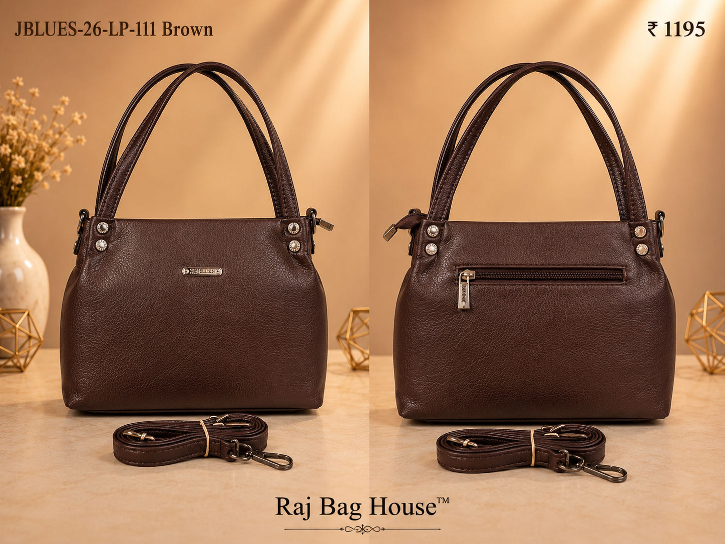 J Blues Handbag Cum Sling 111 - Brown