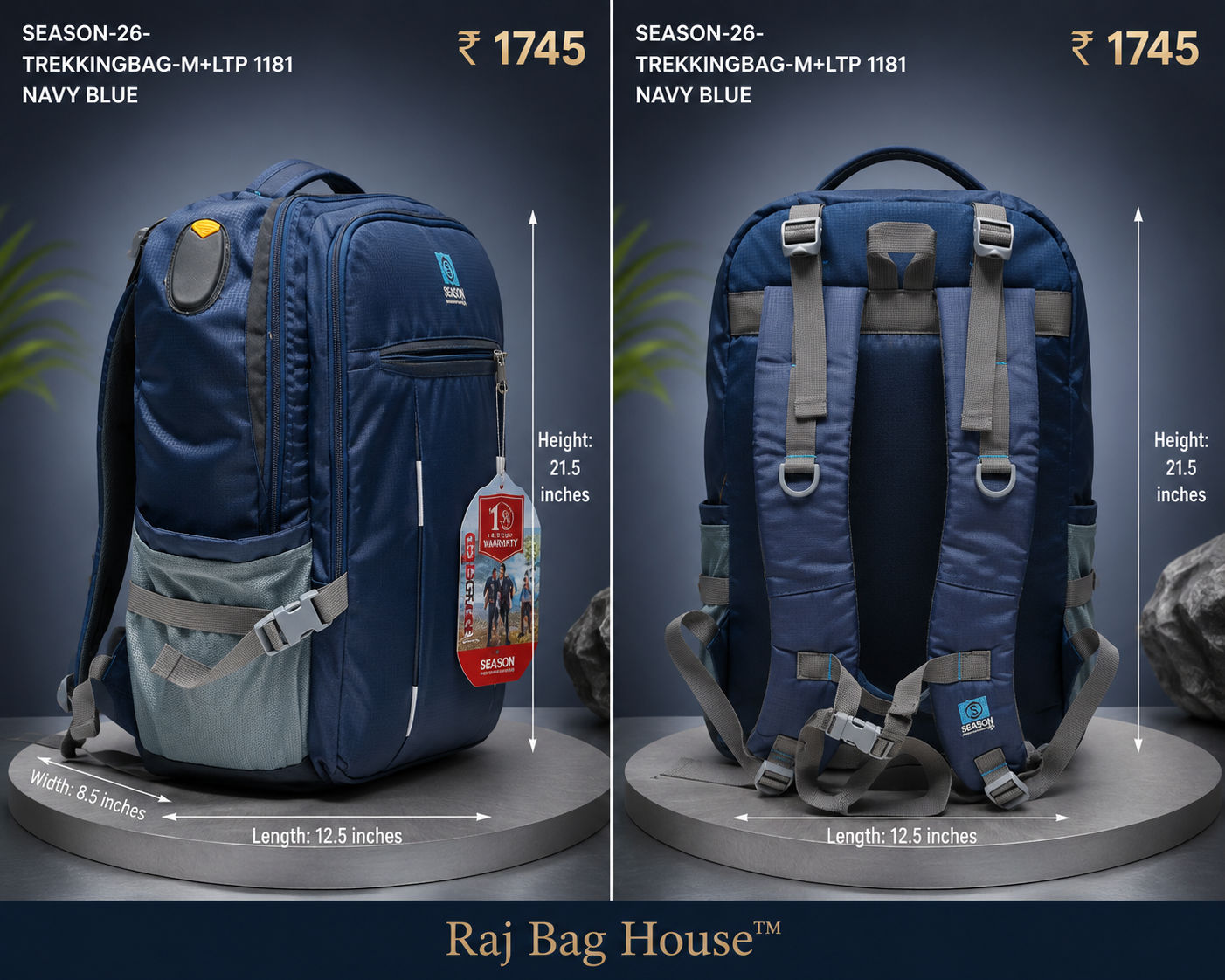 Season Trekkingbag M+ltp 1811 Cabin Backpack – Navy Blue 2