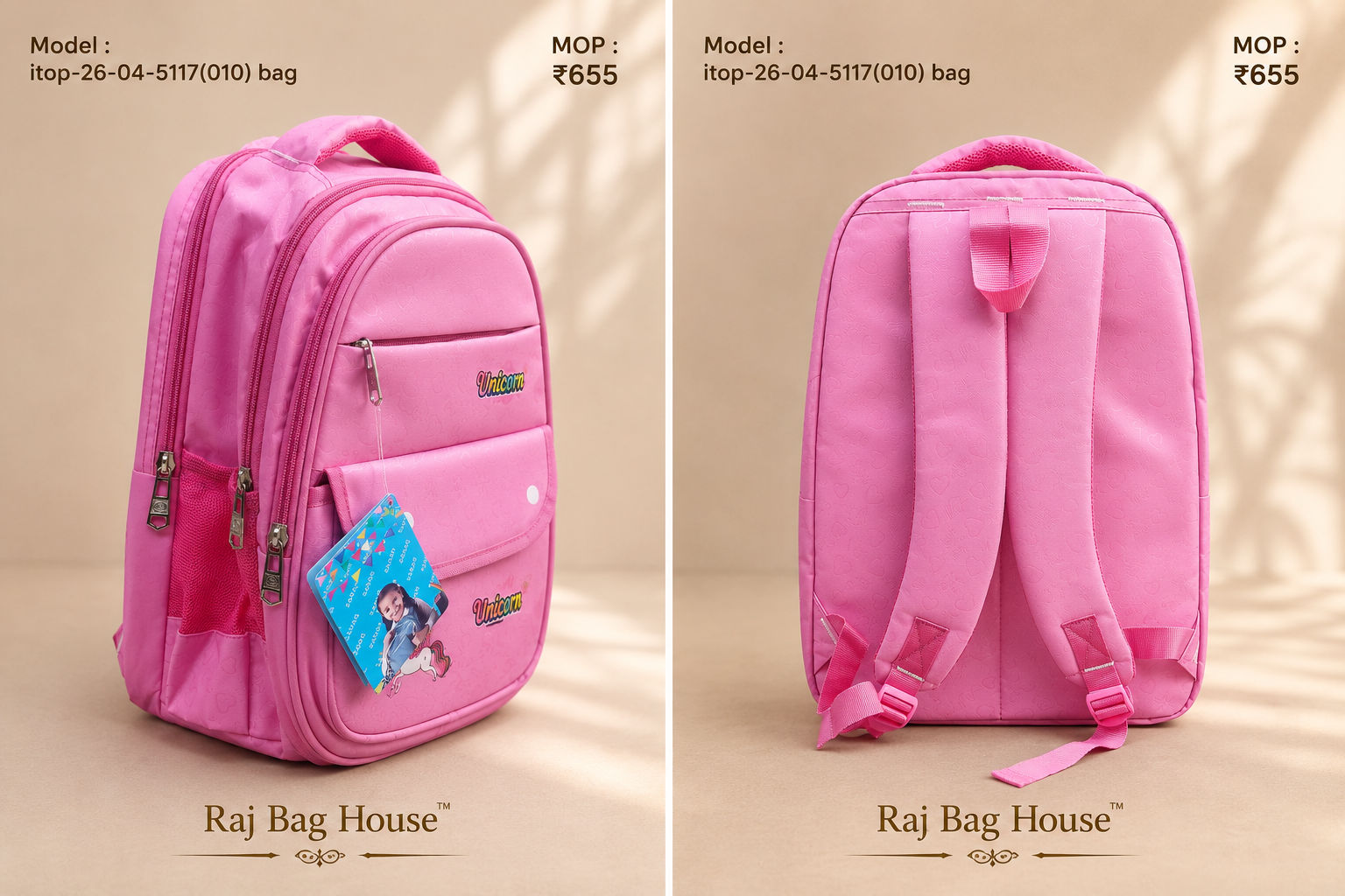 Itop 04 5117(010) Medium School Backpack – Pink 2