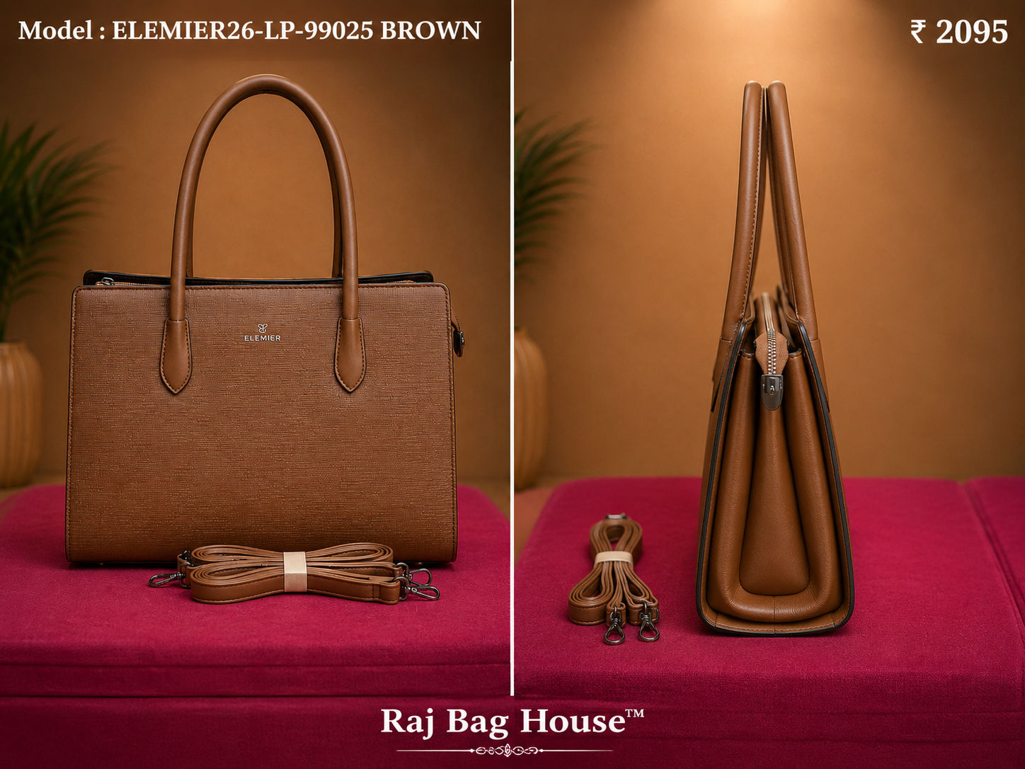Elemier 99025 Handbag – Brown 2