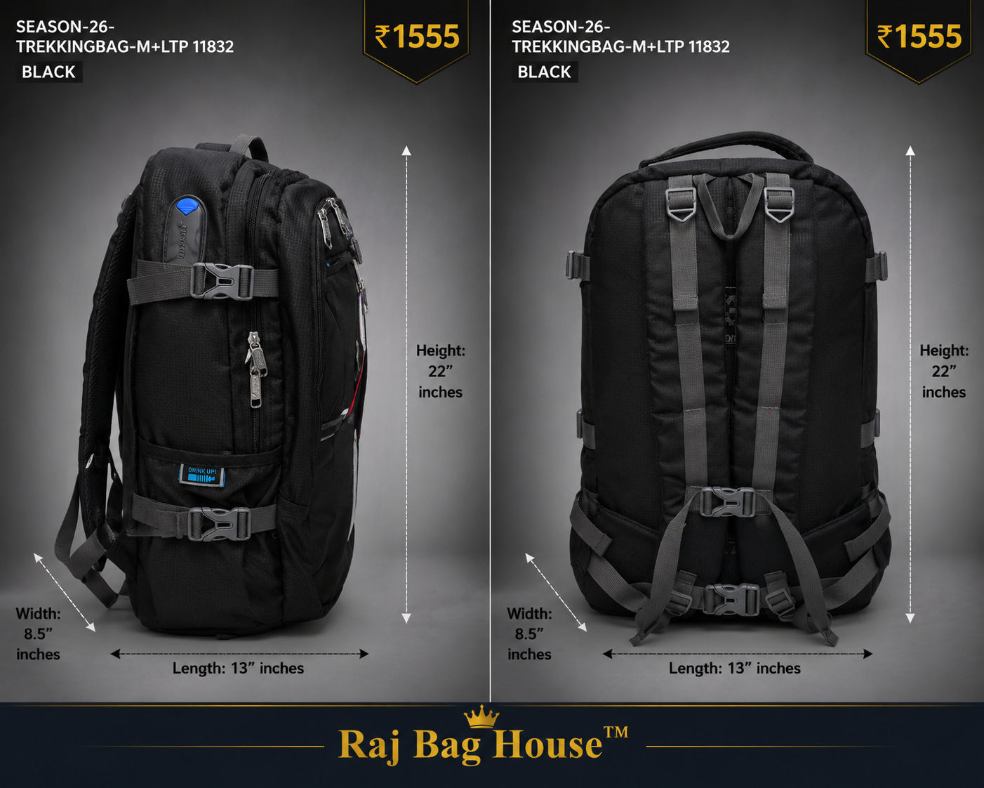 Season Trekkingbag M+ltp 1832 Large Backpack – Black 2