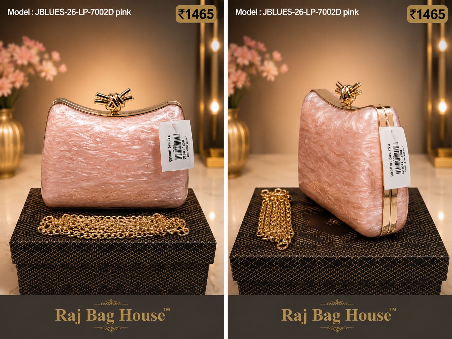 J Blues Hand Clutch 26-LP-7002D - Pink