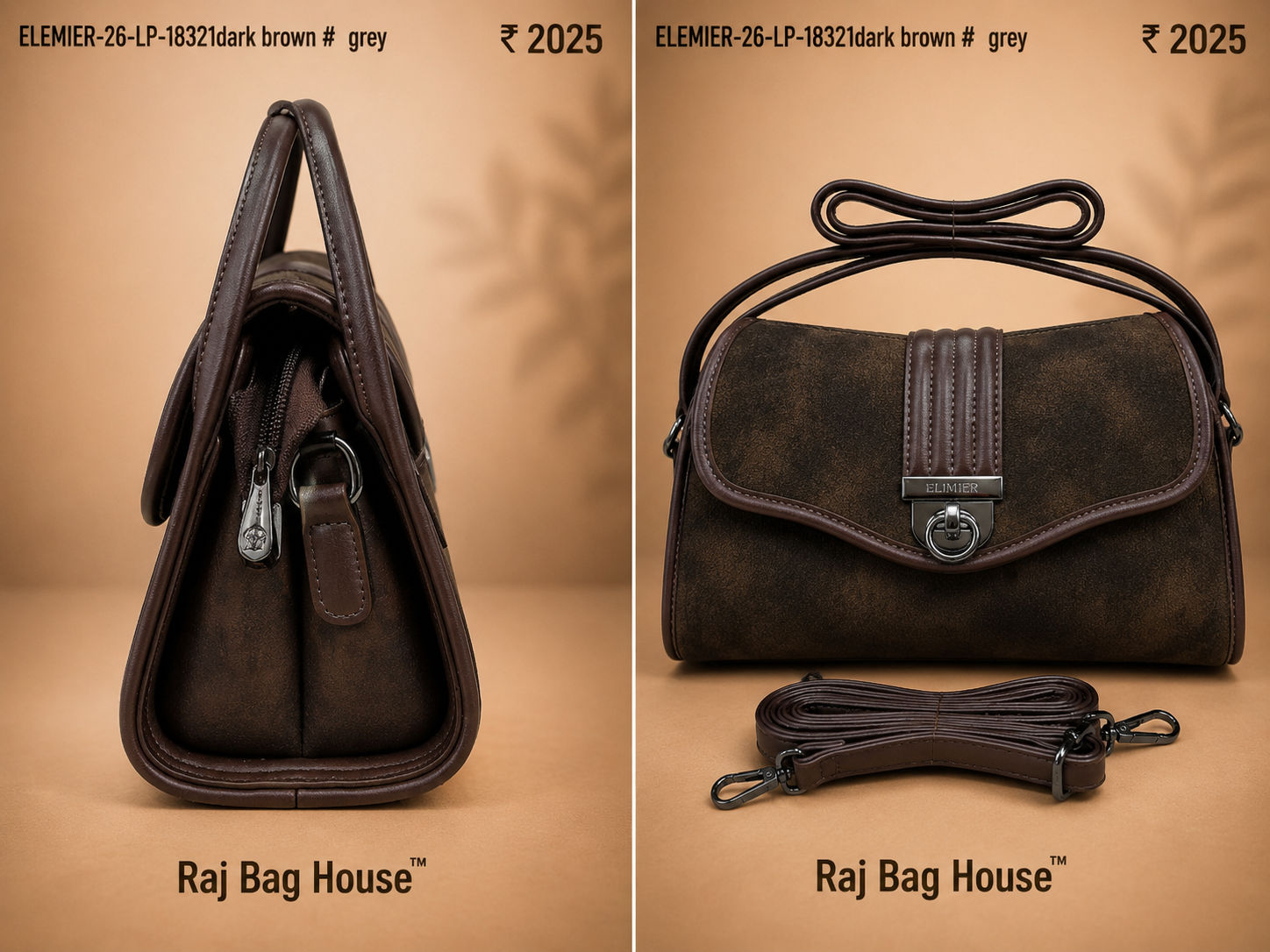 Elemier 18321 Handbag – Dark Brown 2