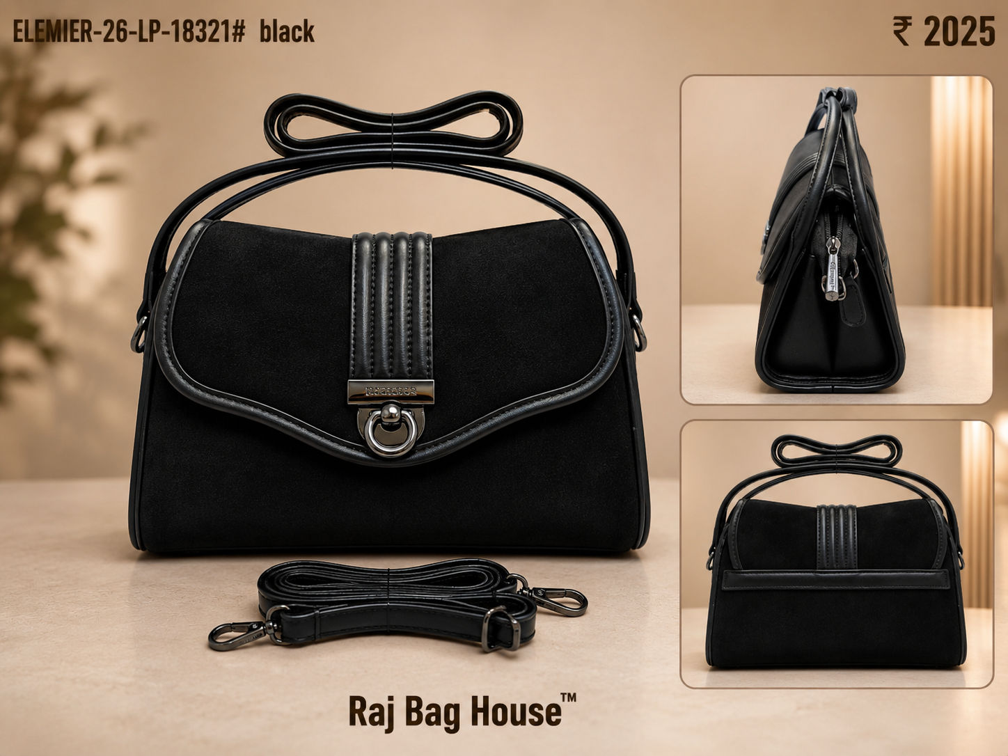 Elemier 18321 Handbag – Black 2