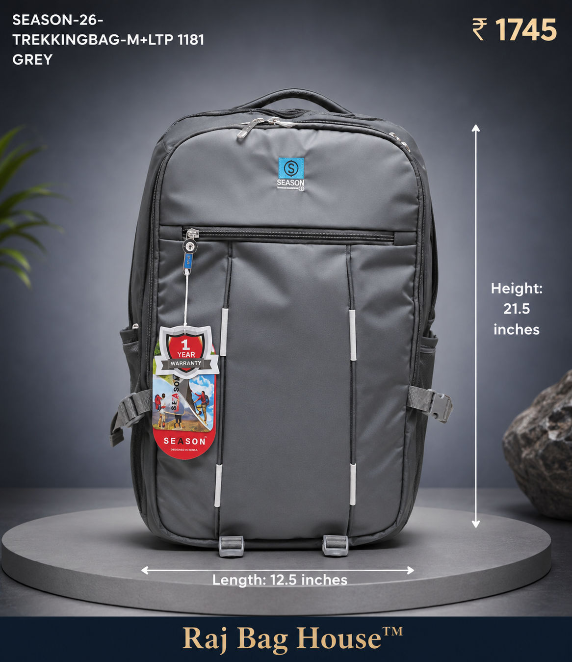 Season Trekking Backpack M+LTP-1811 - Grey