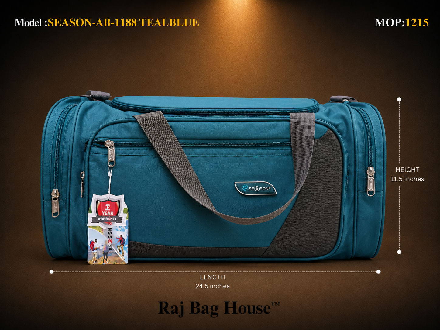Season Duffle Bag AB-1188 - Teal Blue