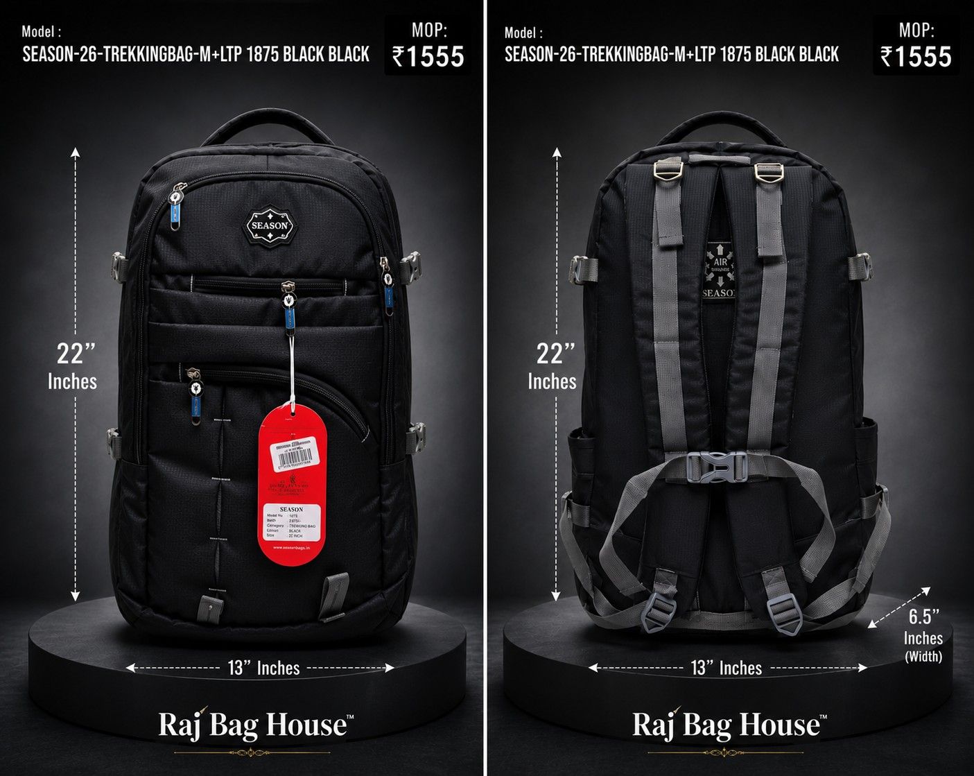Season Trekkingbag M+ltp 1875 Large Backpack – Black 2