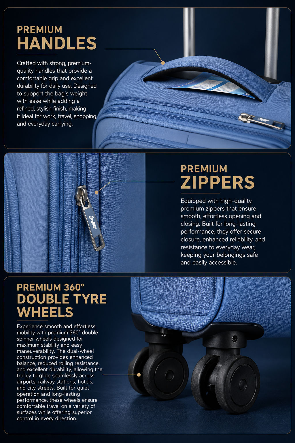 Skybags VIP Vegabond 71blue Medium Trolley Bag – Blue 2