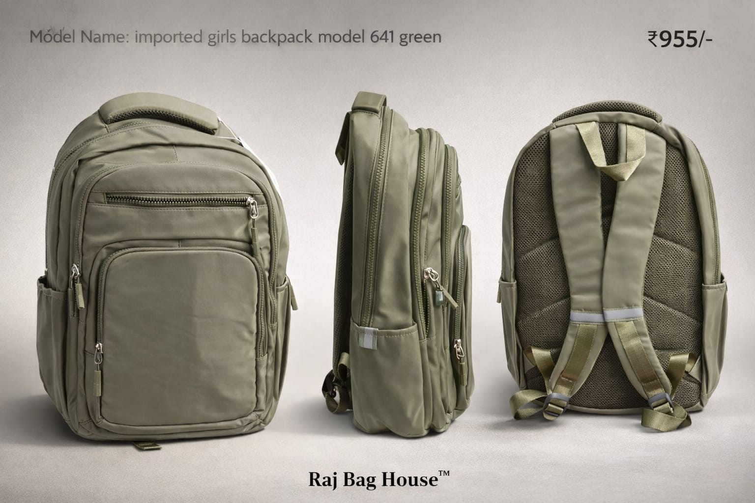 Imported Imported Model 641 Large Backpack – Green 2