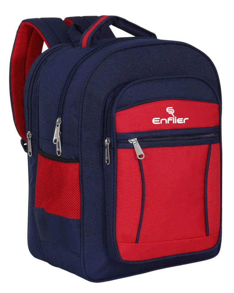 Enflier Kids School Bag 17 Inch Red and Blue Backpack
