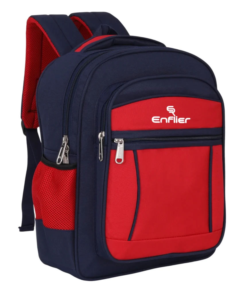 Enflier Kids School Bag 15 Inch Red and Blue Backpack