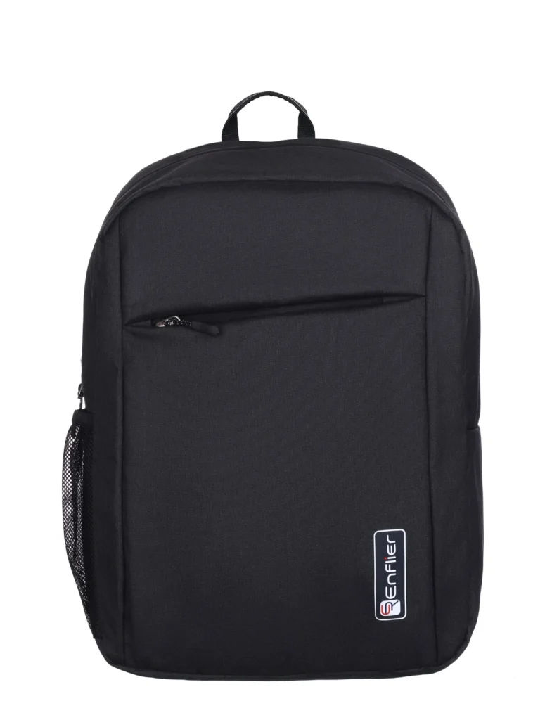 ENFLIER Black College Backpack – Water-Resistant Laptop Bag
