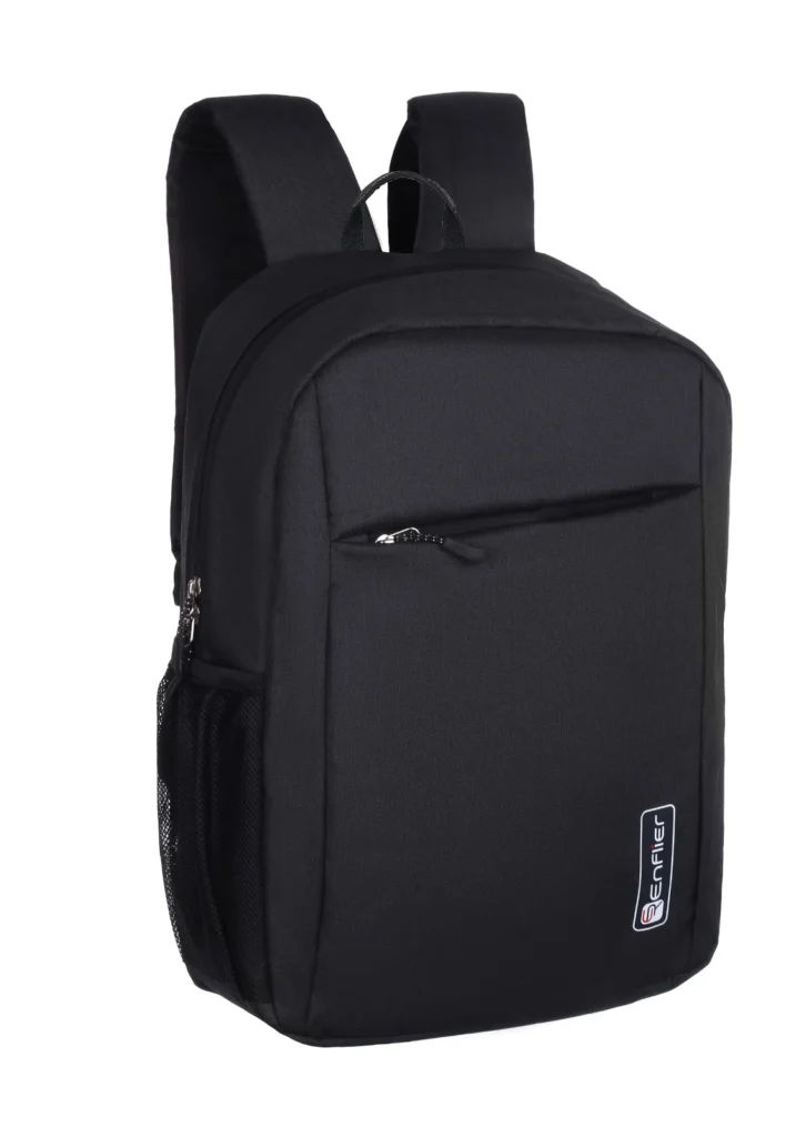 ENFLIER Black College Backpack – Water-Resistant Laptop Bag
